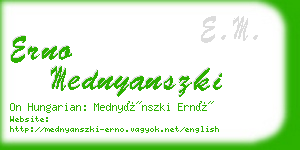 erno mednyanszki business card